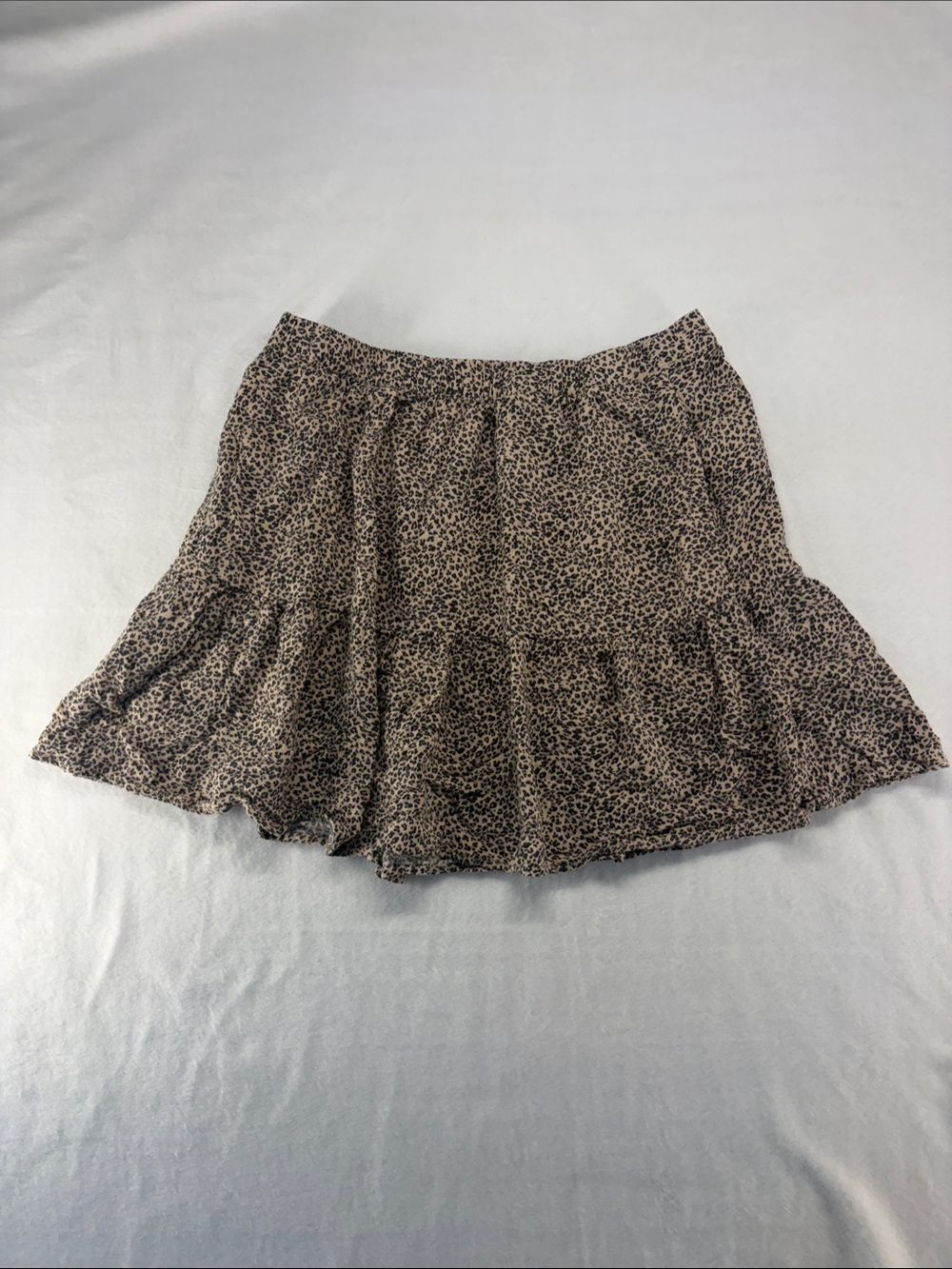 American Eagle Outfitters Leopard Print Ruffle Mini Skirt Size Small
